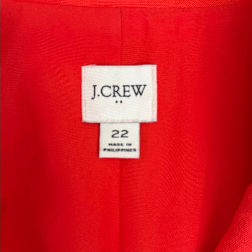 J. Crew Holland Linen-Blend One-Button Blazer in Flame Orange $178 Sz 22 - Picture 14 of 16